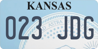 KS license plate 023JDG