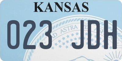 KS license plate 023JDH