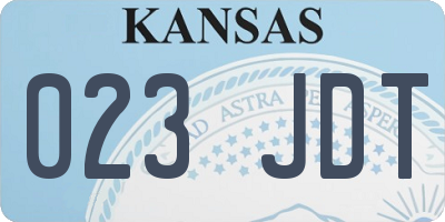 KS license plate 023JDT