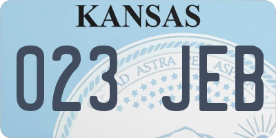 KS license plate 023JEB