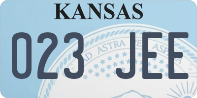 KS license plate 023JEE