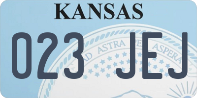 KS license plate 023JEJ