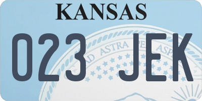 KS license plate 023JEK