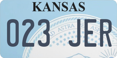 KS license plate 023JER