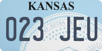 KS license plate 023JEU