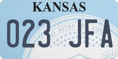 KS license plate 023JFA