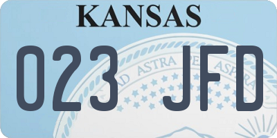 KS license plate 023JFD