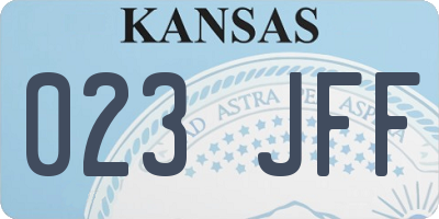 KS license plate 023JFF