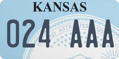 KS license plate 024AAA