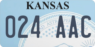 KS license plate 024AAC