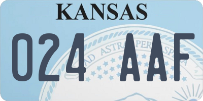 KS license plate 024AAF