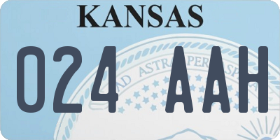 KS license plate 024AAH