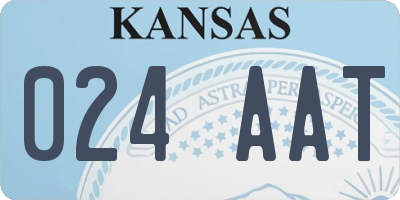 KS license plate 024AAT
