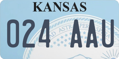 KS license plate 024AAU