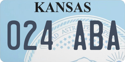 KS license plate 024ABA