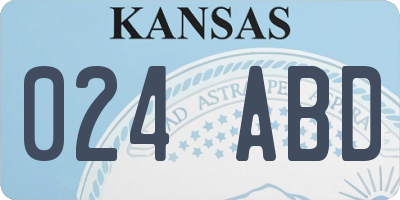 KS license plate 024ABD