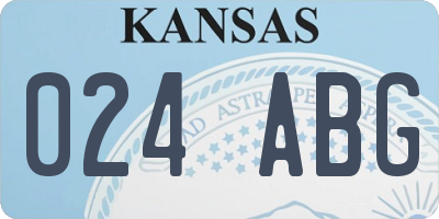 KS license plate 024ABG