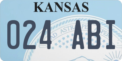 KS license plate 024ABI