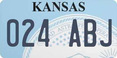 KS license plate 024ABJ