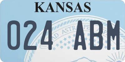 KS license plate 024ABM