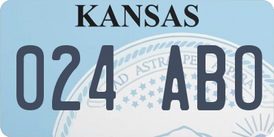 KS license plate 024ABO
