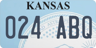 KS license plate 024ABQ