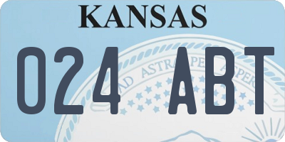 KS license plate 024ABT