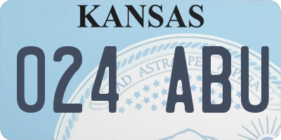 KS license plate 024ABU