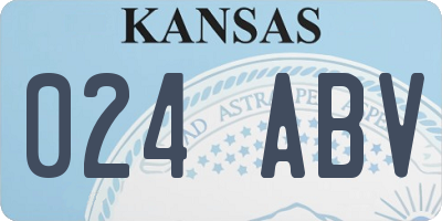 KS license plate 024ABV