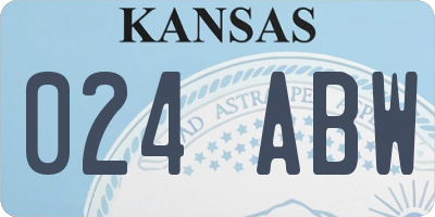 KS license plate 024ABW