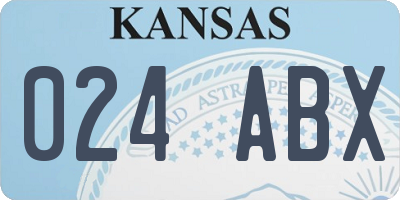 KS license plate 024ABX