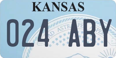 KS license plate 024ABY