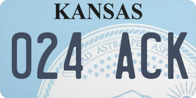 KS license plate 024ACK