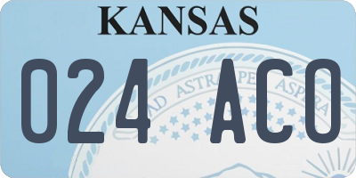 KS license plate 024ACO