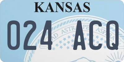 KS license plate 024ACQ