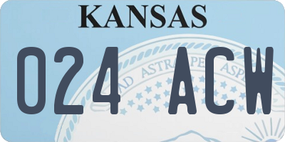 KS license plate 024ACW