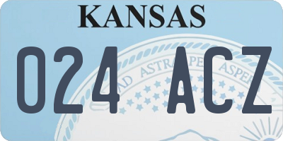 KS license plate 024ACZ
