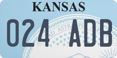 KS license plate 024ADB