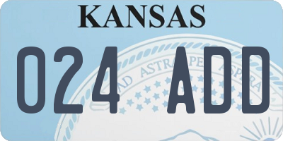KS license plate 024ADD