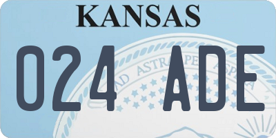KS license plate 024ADE