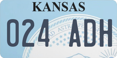 KS license plate 024ADH