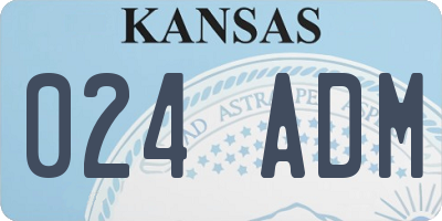 KS license plate 024ADM