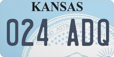KS license plate 024ADQ