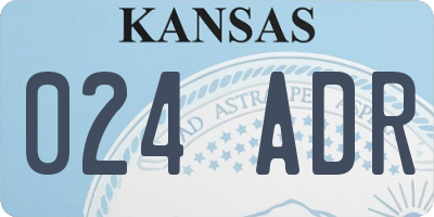 KS license plate 024ADR