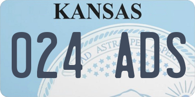 KS license plate 024ADS