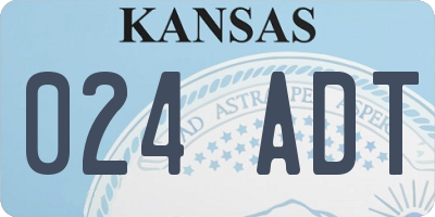 KS license plate 024ADT