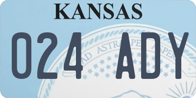 KS license plate 024ADY