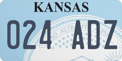 KS license plate 024ADZ