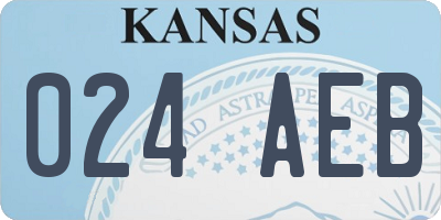 KS license plate 024AEB