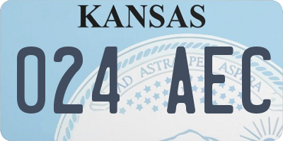 KS license plate 024AEC